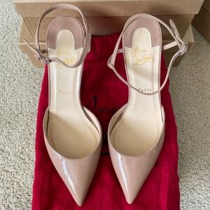 Christian Louboutin Rivierina 85 Nude Patent Heels
